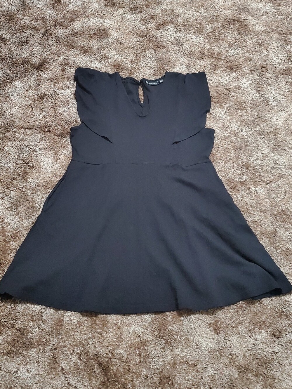 NYC Black Flutter Sleeve Fit & Flare Dress